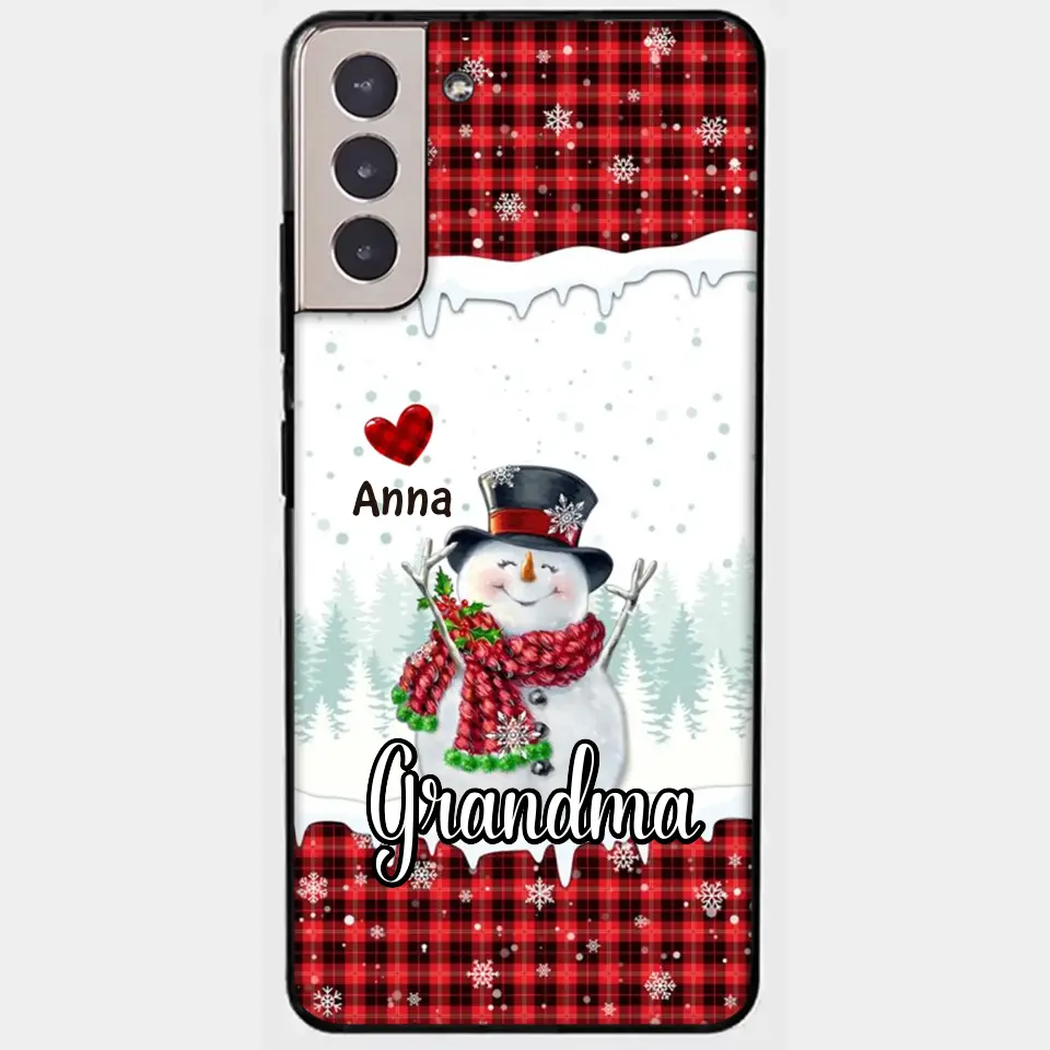 Happy Grandma Snowman - Personalized Custom Phone Case - Christmas Gift For Grandma, Mom