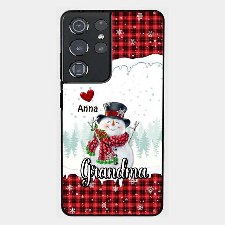 Happy Grandma Snowman - Personalized Custom Phone Case - Christmas Gift For Grandma, Mom