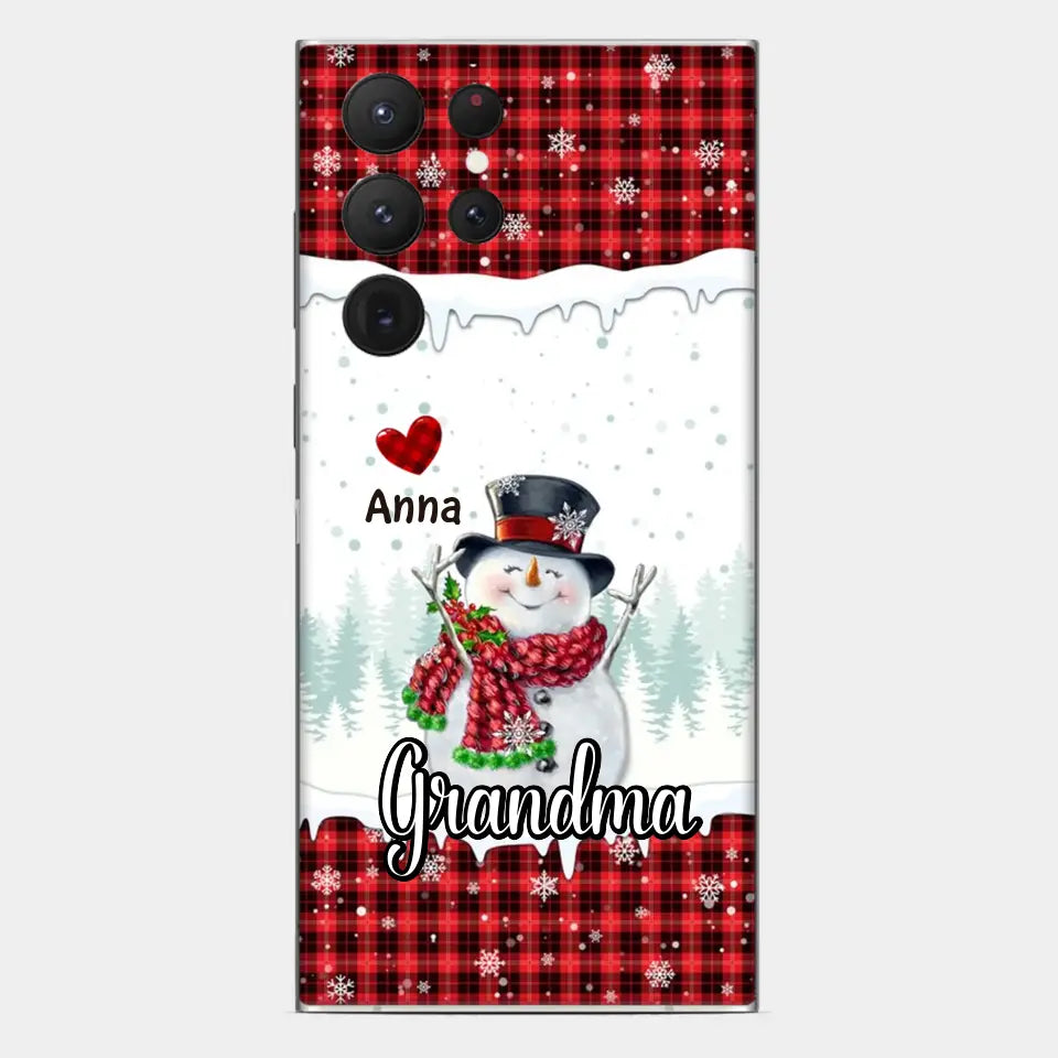 Happy Grandma Snowman - Personalized Custom Phone Case - Christmas Gift For Grandma, Mom