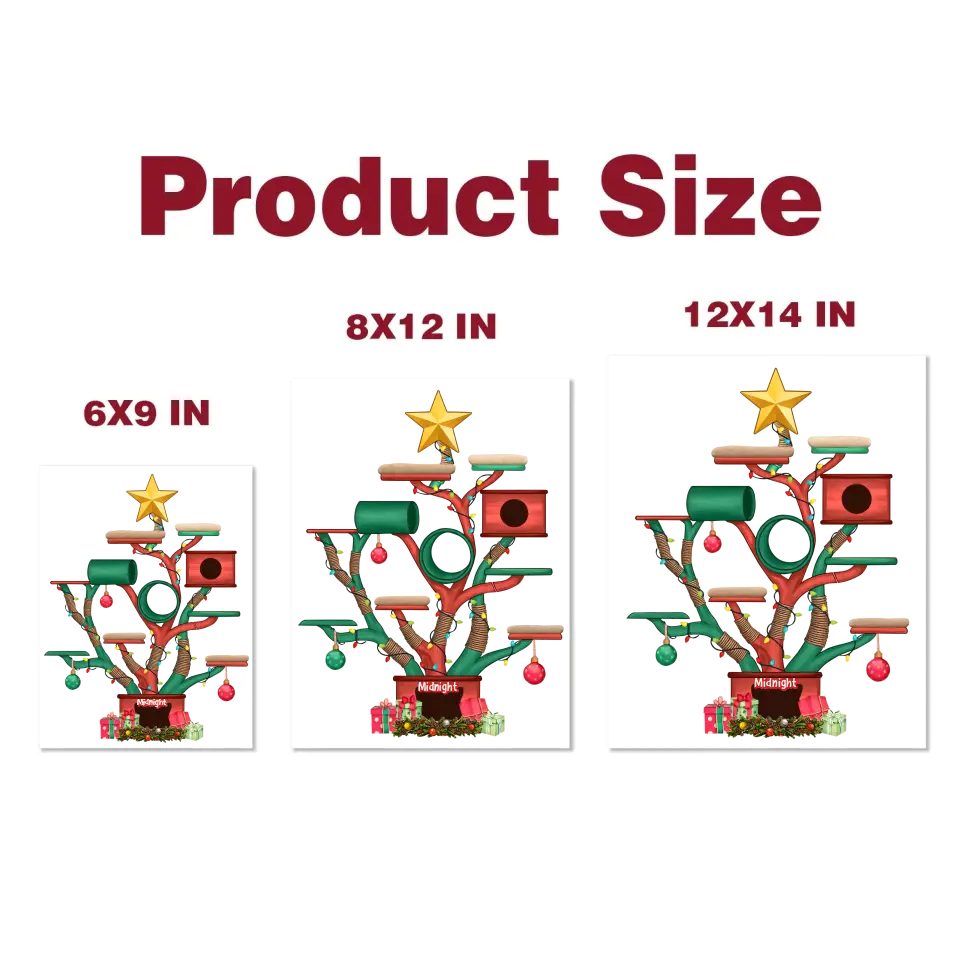 Christmas Cat Tower Ver 2 - Personalized Custom Decal - Christmas Gift For Cat Mom, Cat Dad, Dog Mom, Dog Dad