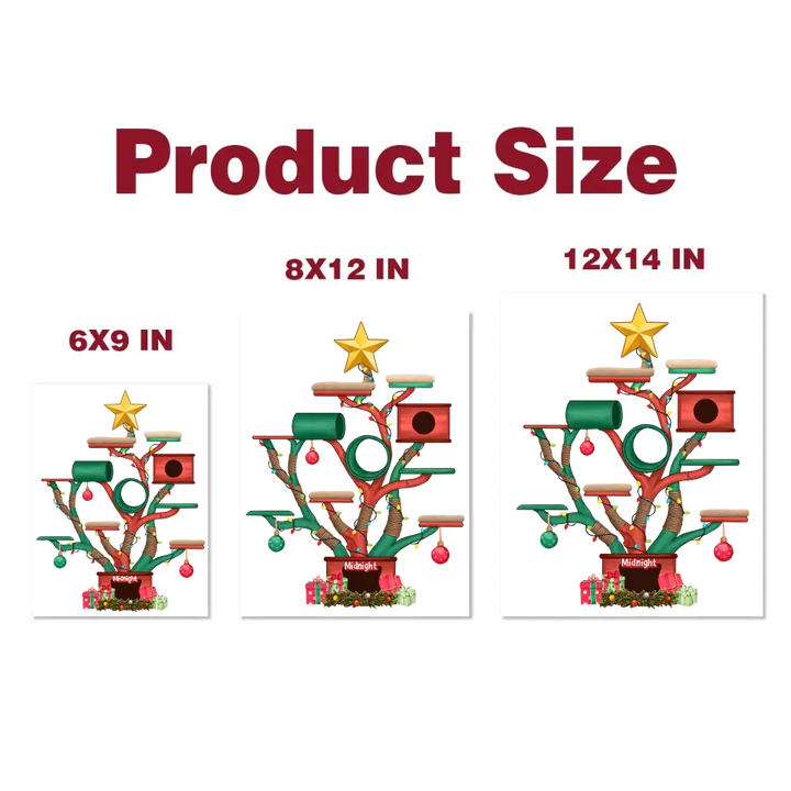 Christmas Cat Tower Ver 2 - Personalized Custom Decal - Christmas Gift For Cat Mom, Cat Dad, Dog Mom, Dog Dad
