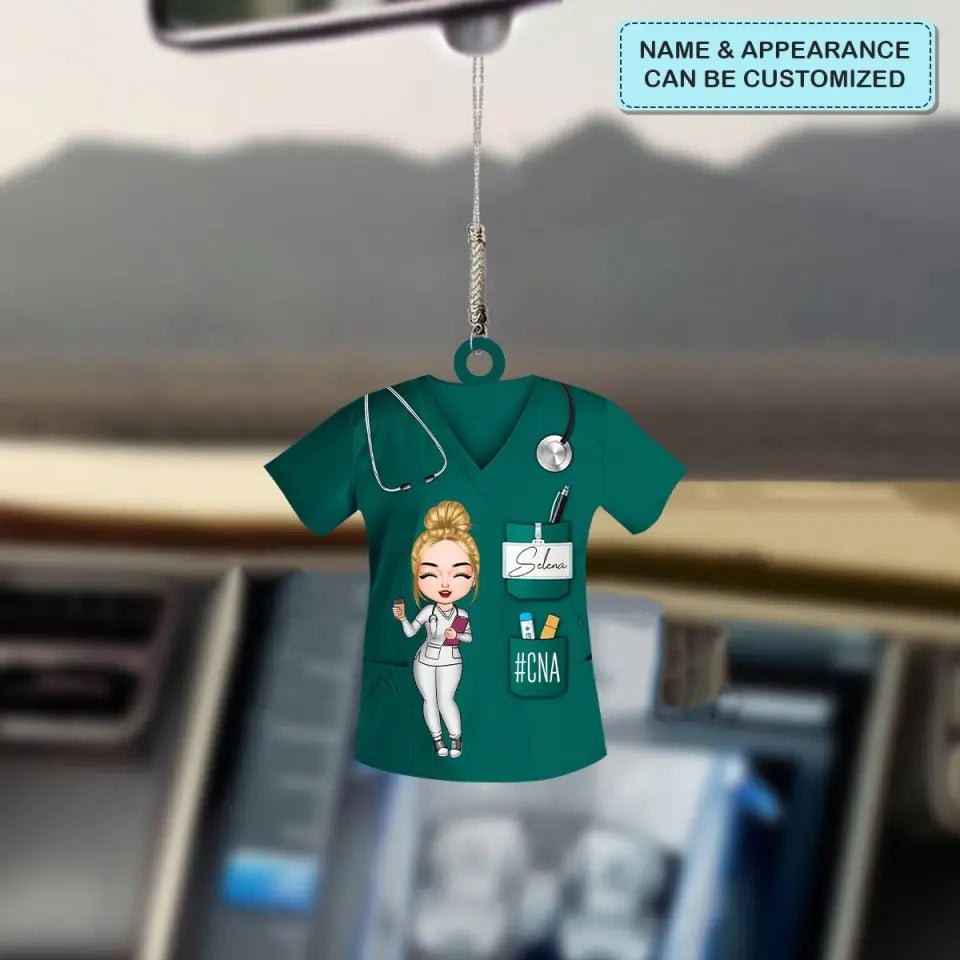 Pretty Doll Nurse Life - Personalized Custom Car Hanging Ornament - Nurse's Day, Appreciation Gift For Nurse