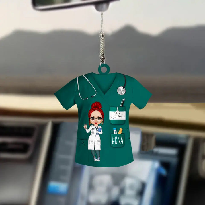 Pretty Doll Nurse Life - Personalized Custom Car Hanging Ornament - Nurse's Day, Appreciation Gift For Nurse