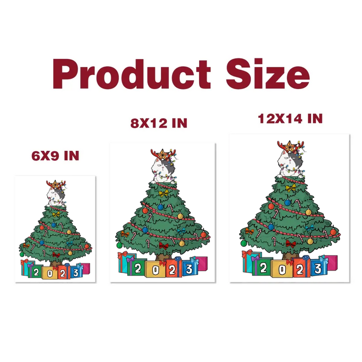 Cat Christmas Tree 2023 - Personalized Custom Decal - Christmas Gift For Cat Mom, Cat Dad, Cat Owner, Cat Lover