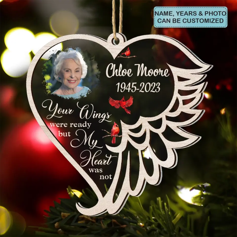 Your Wings Were Ready - Personalized Custom 2-Layer Mix Ornament - Christmas, Memorial Gift For Family Members