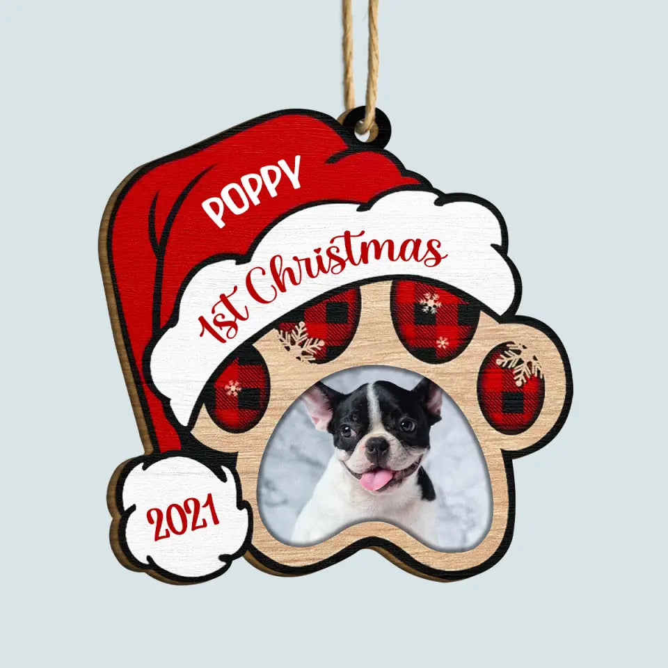 My First Christmas - Personalized Custom Wood Ornament - Christmas Gift For Cat Mom, Cat Dad, Dog Mom, Dog Dad