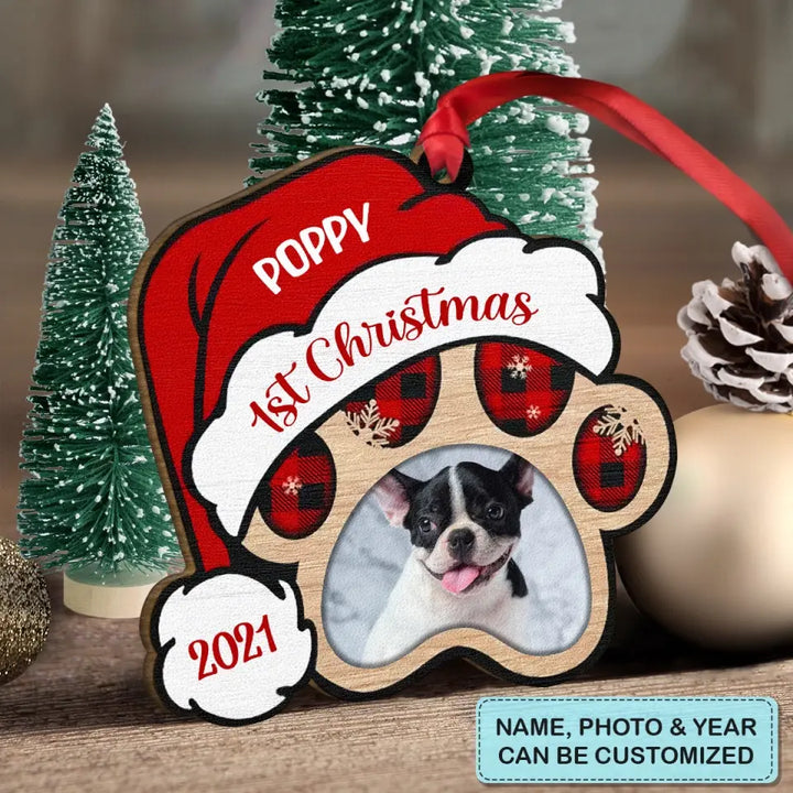 My First Christmas - Personalized Custom Wood Ornament - Christmas Gift For Cat Mom, Cat Dad, Dog Mom, Dog Dad