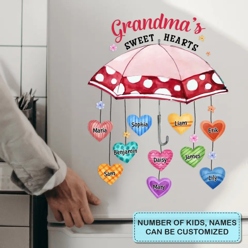 Umbrella Nana's Sweat Hearts - Personalized Custom Decal - Christmas Gift For Grandma, Mom, Family Members