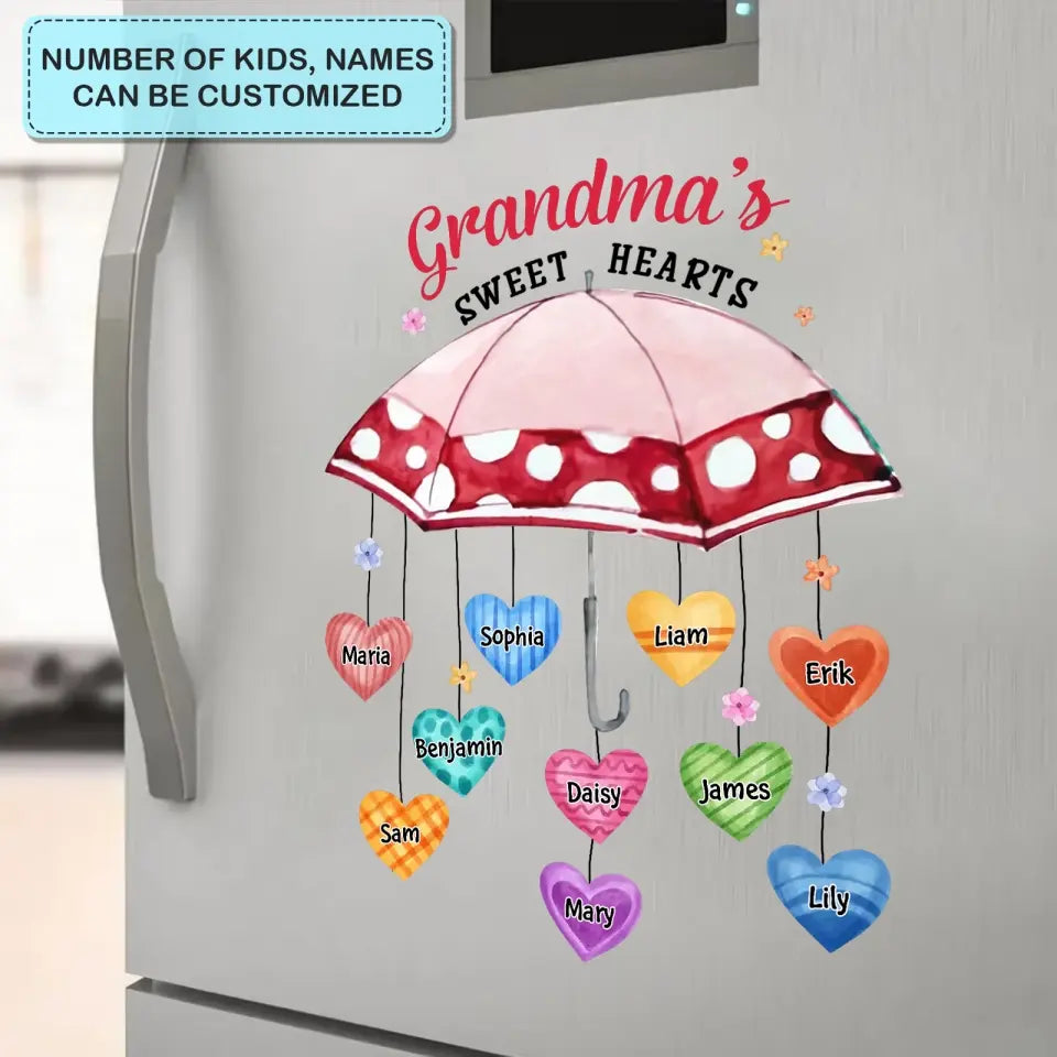 Umbrella Nana's Sweat Hearts - Personalized Custom Decal - Christmas Gift For Grandma, Mom, Family Members