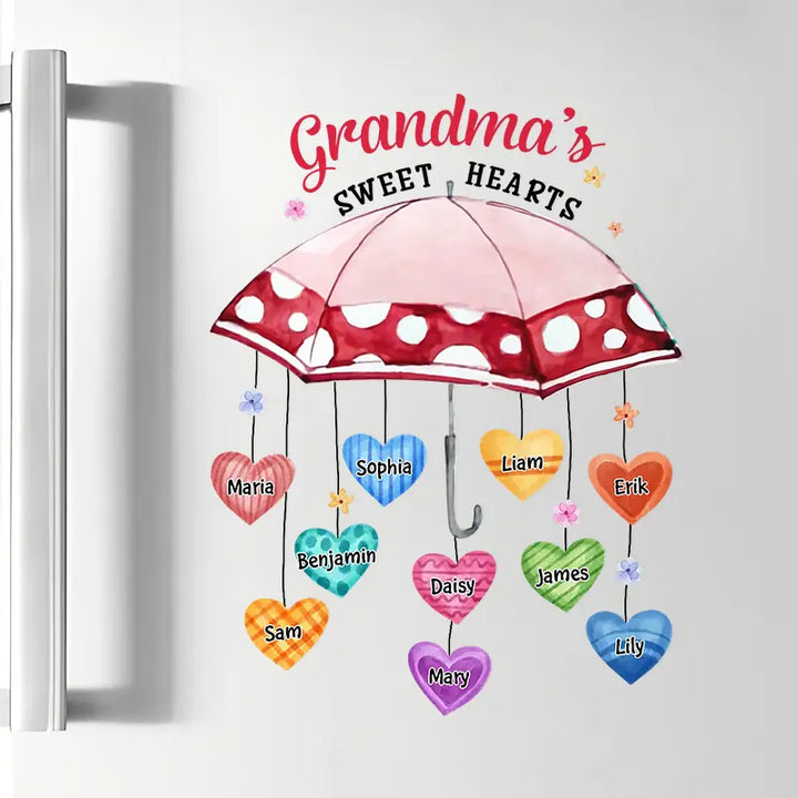 Umbrella Nana's Sweat Hearts - Personalized Custom Decal - Christmas Gift For Grandma, Mom, Family Members