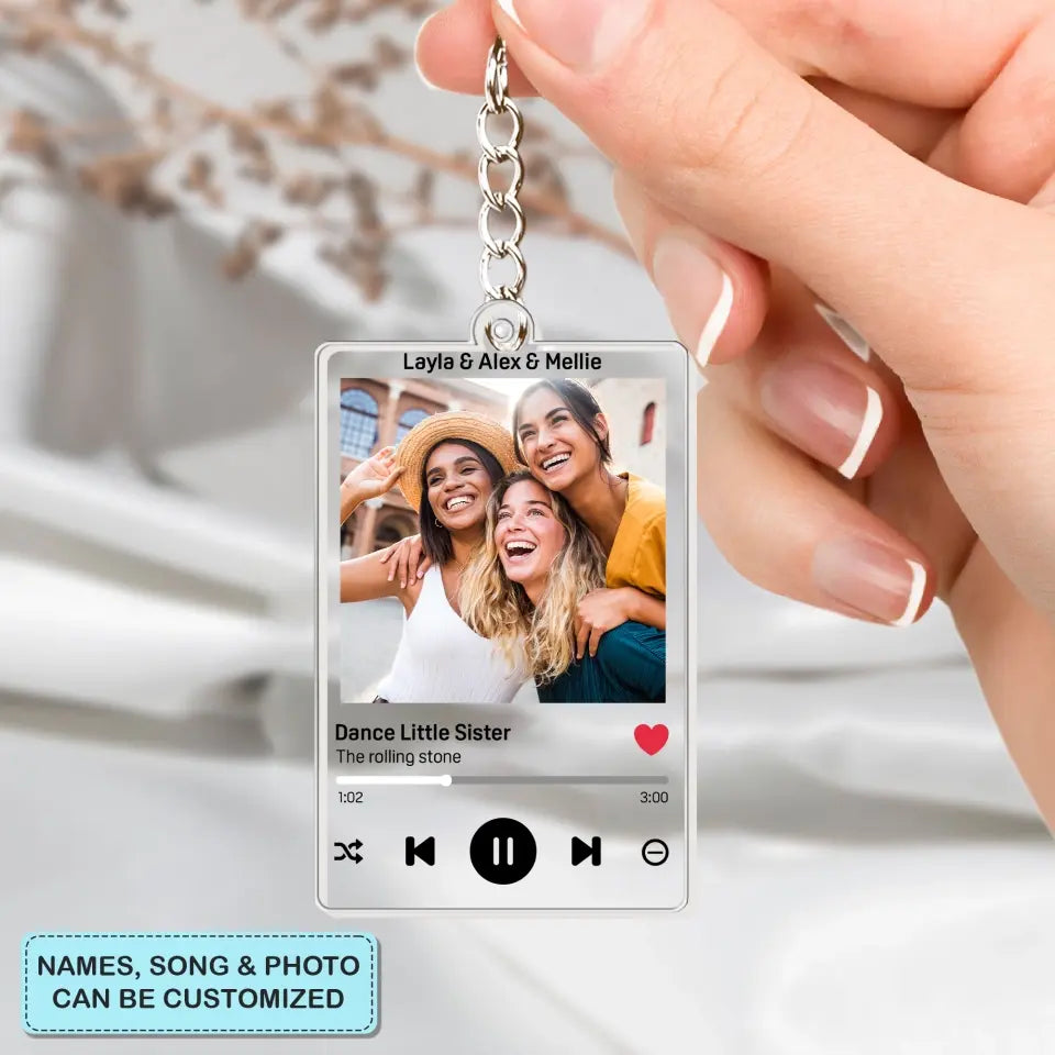 Personalized Music Keychain - Personalized Custom  Acrylic Keychain - Christmas Gift For Friends, Besties