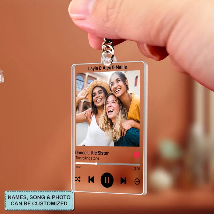 Personalized Music Keychain - Personalized Custom  Acrylic Keychain - Christmas Gift For Friends, Besties