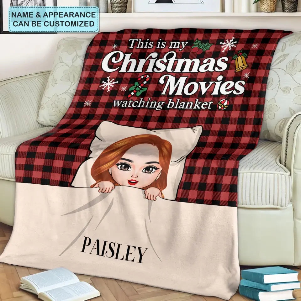 This Is My Watching Movie Blanket - Personalized Custom Blanket - Christmas Gift For Couple, Friends, Besties, Brothers, Sisters, Family Members