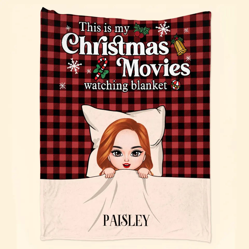 This Is My Watching Movie Blanket - Personalized Custom Blanket - Christmas Gift For Couple, Friends, Besties, Brothers, Sisters, Family Members