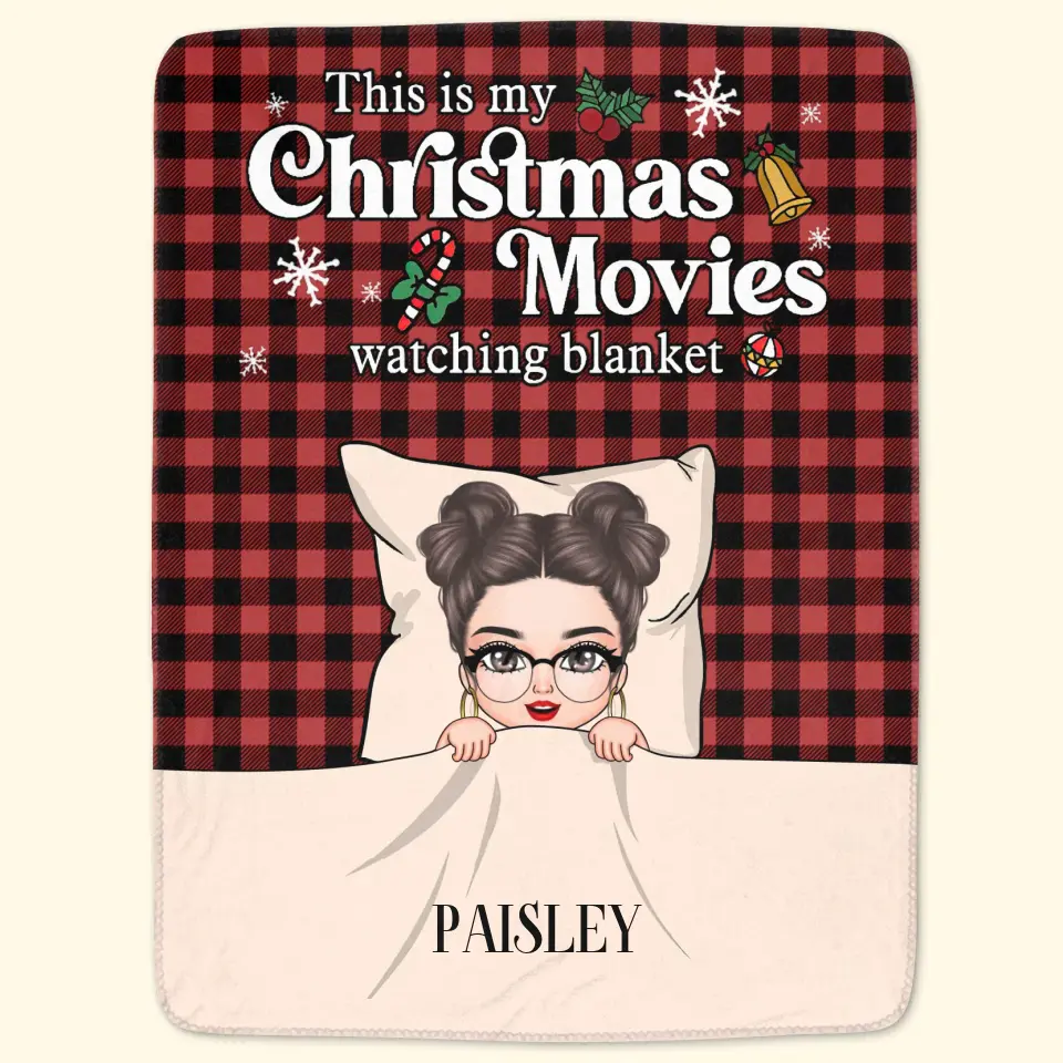 This Is My Watching Movie Blanket - Personalized Custom Blanket - Christmas Gift For Couple, Friends, Besties, Brothers, Sisters, Family Members