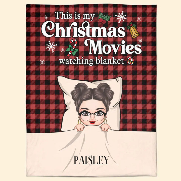 This Is My Watching Movie Blanket - Personalized Custom Blanket - Christmas Gift For Couple, Friends, Besties, Brothers, Sisters, Family Members