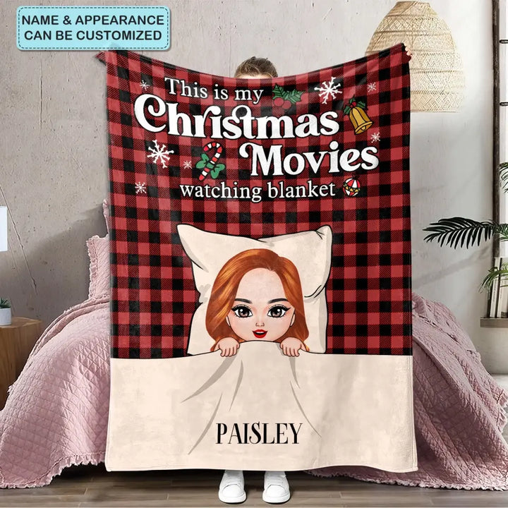 This Is My Watching Movie Blanket - Personalized Custom Blanket - Christmas Gift For Couple, Friends, Besties, Brothers, Sisters, Family Members