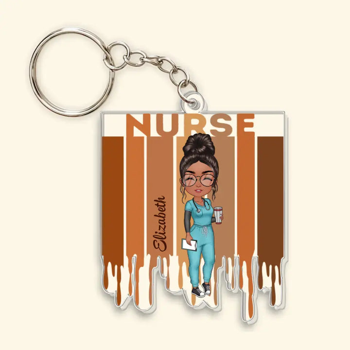 Love Nurse Life - Personalized Custom Keychain - Nurse's Day, Appreciation Gift For Nurse
