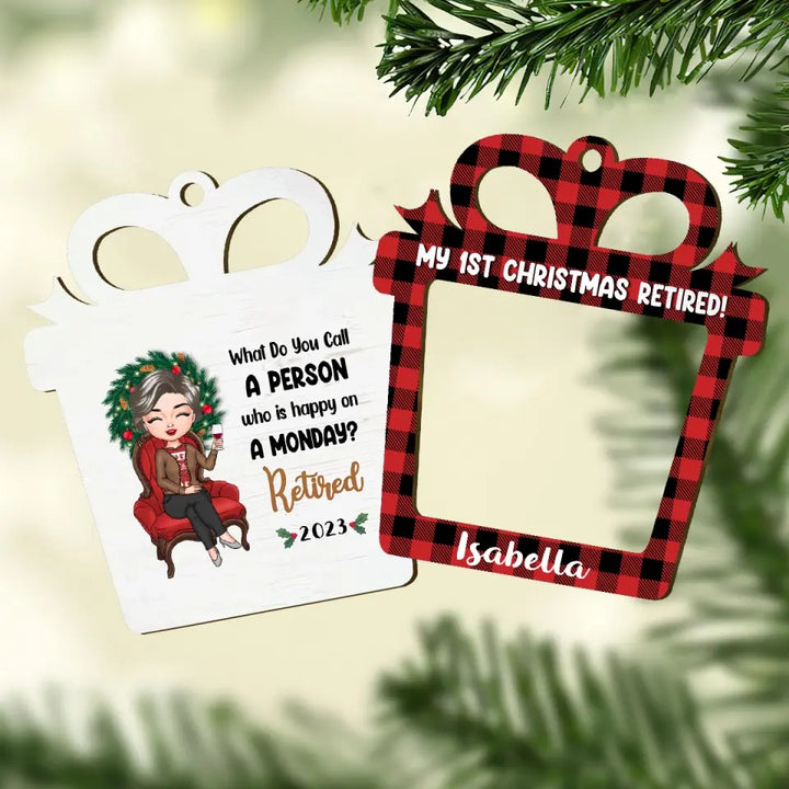 First Christmas Retired - Personalized Custom Layer Wooden Ornament - Christmas Gift For Grandma, Mom, Family Members
