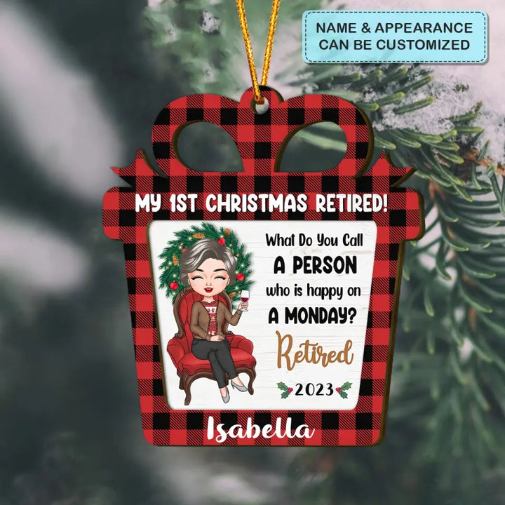 First Christmas Retired - Personalized Custom Layer Wooden Ornament - Christmas Gift For Grandma, Mom, Family Members