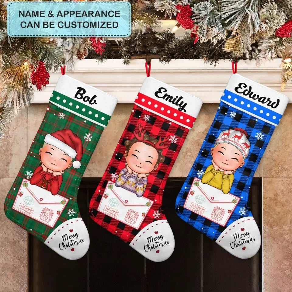 Merry Christmas Santa Envelope - Personalized Custom Christmas Stocking - Christmas, Mother's Day Gift For Kids, Family Members