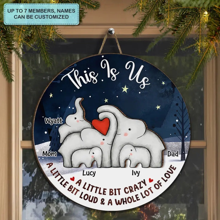 This Is Us - Personalized Custom Door Sign - Christmas Gift For Family Members