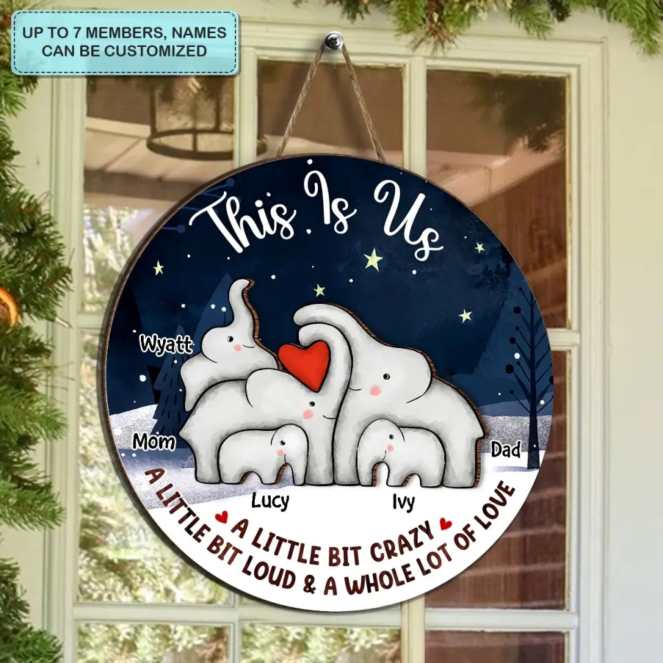 This Is Us - Personalized Custom Door Sign - Christmas Gift For Family Members