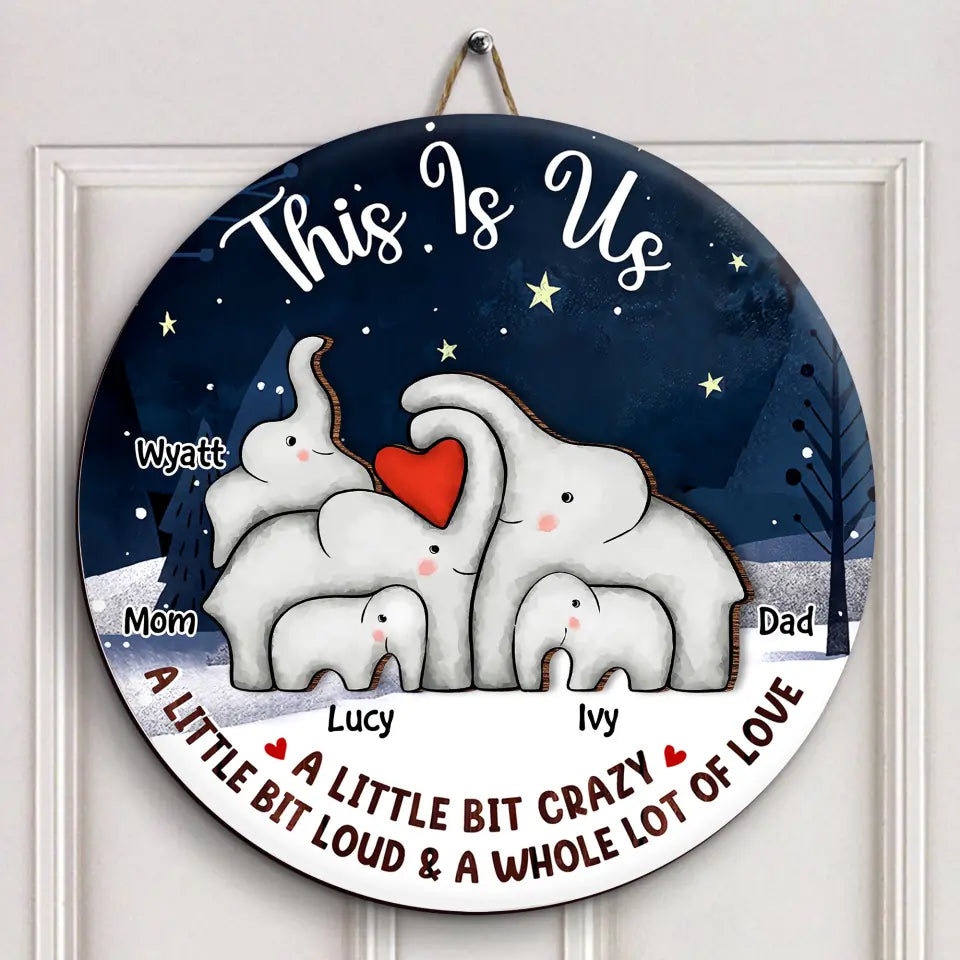 This Is Us - Personalized Custom Door Sign - Christmas Gift For Family Members