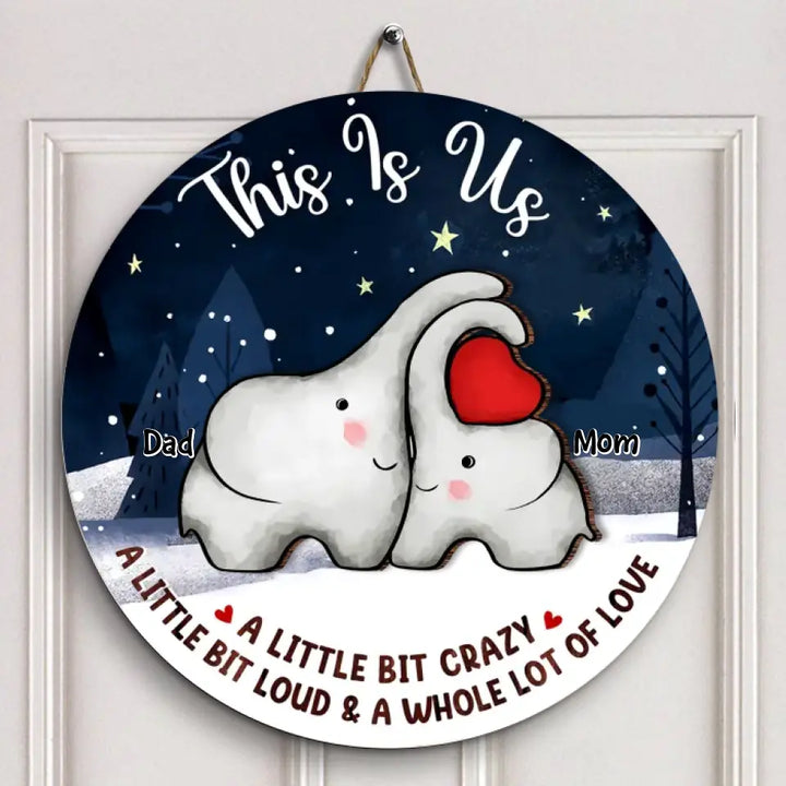 This Is Us - Personalized Custom Door Sign - Christmas Gift For Family Members