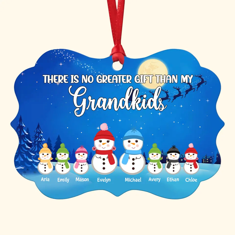 There's No Greater Gift Than Grandkids - Personalized Custom Aluminium Ornament - Christmas Gift For Grandma, Mom, Family Members