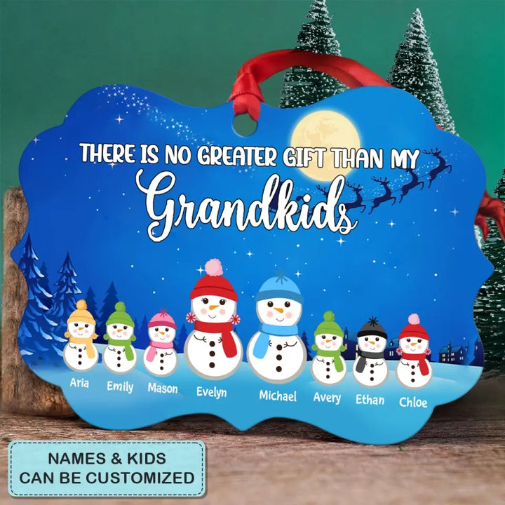 There's No Greater Gift Than Grandkids - Personalized Custom Aluminium Ornament - Christmas Gift For Grandma, Mom, Family Members