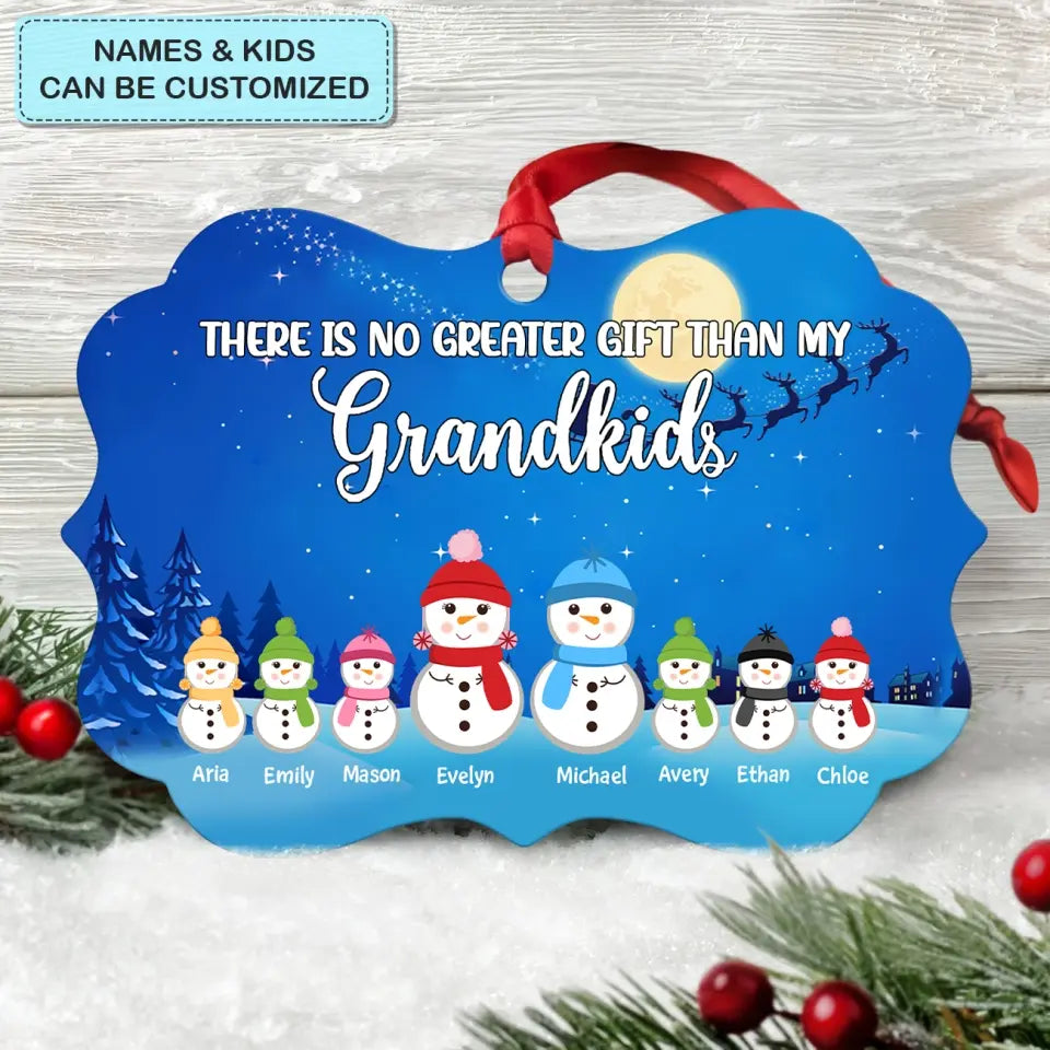 There's No Greater Gift Than Grandkids - Personalized Custom Aluminium Ornament - Christmas Gift For Grandma, Mom, Family Members