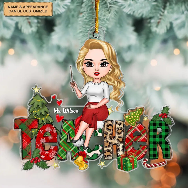 Teacher Christmas - Personalized Custom Mica Ornament - Christmas Gift For Teacher CLA0HD009