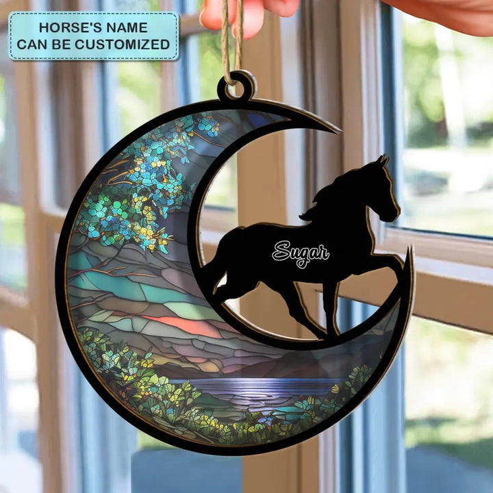 Forever In My Heart - Personalized Custom  Suncatcher Layer Mix Ornament - Christmas Gift For Horse Lovers
