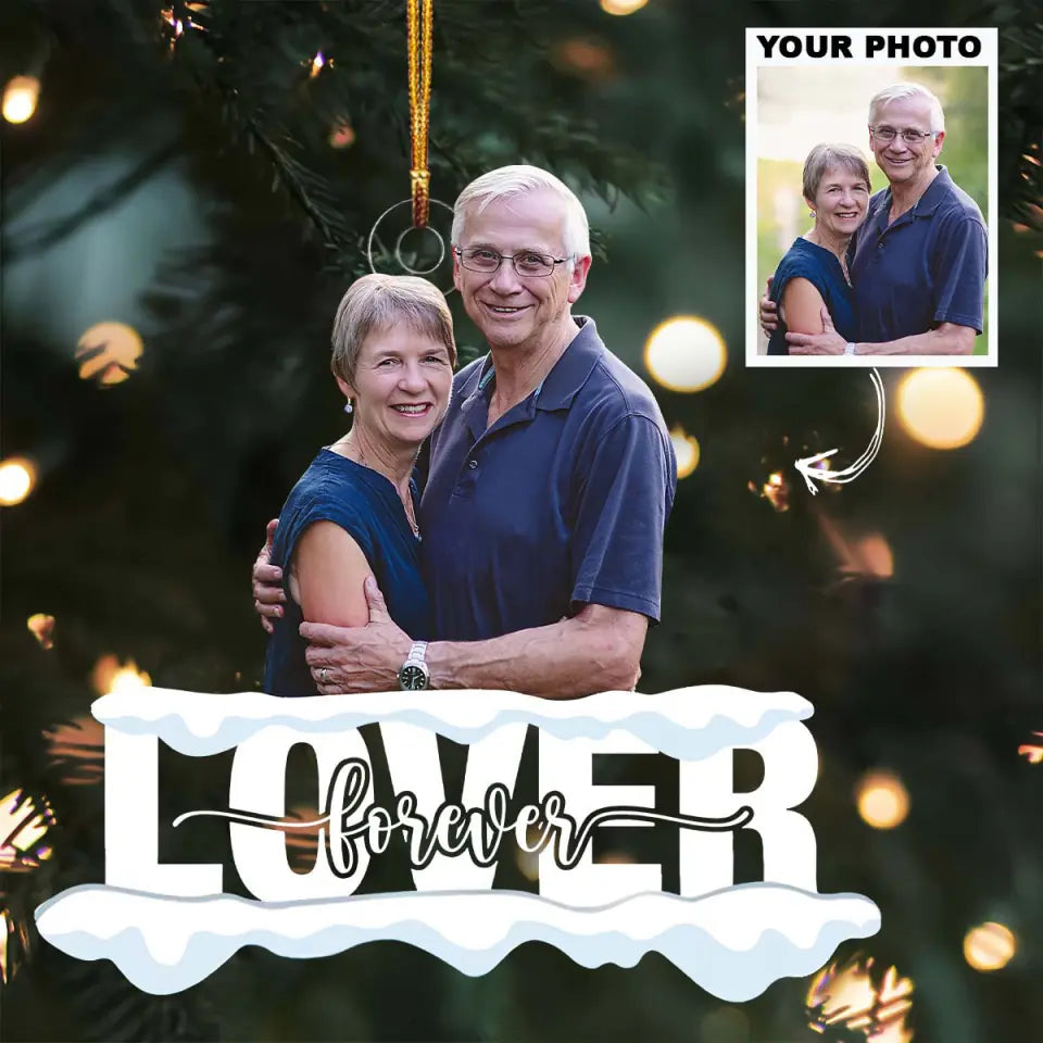 Lover Forever - Personalized Custom Photo Mica Ornament - Christmas Gift For Couple, Wife, Husband AGCDM018