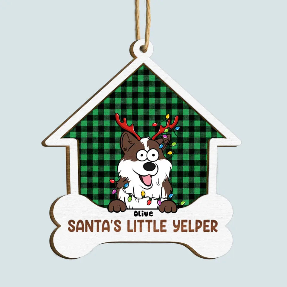 Santa's Little Yelper - Personalized Custom Wood Ornament - Christmas Gift For Dog Lover, Dog Mom, Dog Dad, Dog Owner