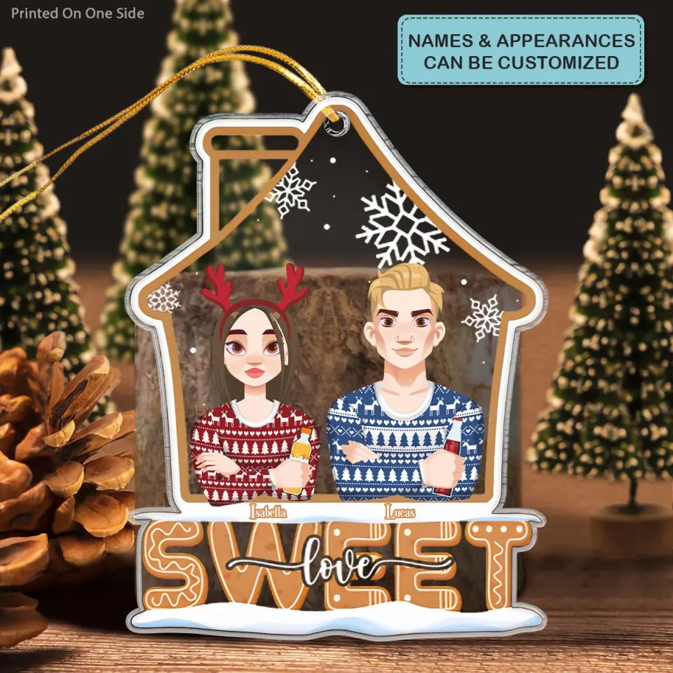 Home Sweet Love - Personalized Custom Mica Ornament - Christmas Gift For Couple, Husband, Wife, Family Members