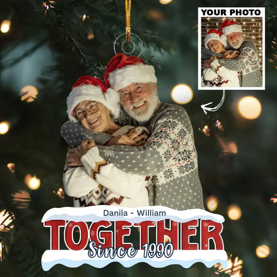 Together Since - Personalized Custom Photo Mica Ornament - Christmas Gift For Couple, Wife, Husband AGCHT003