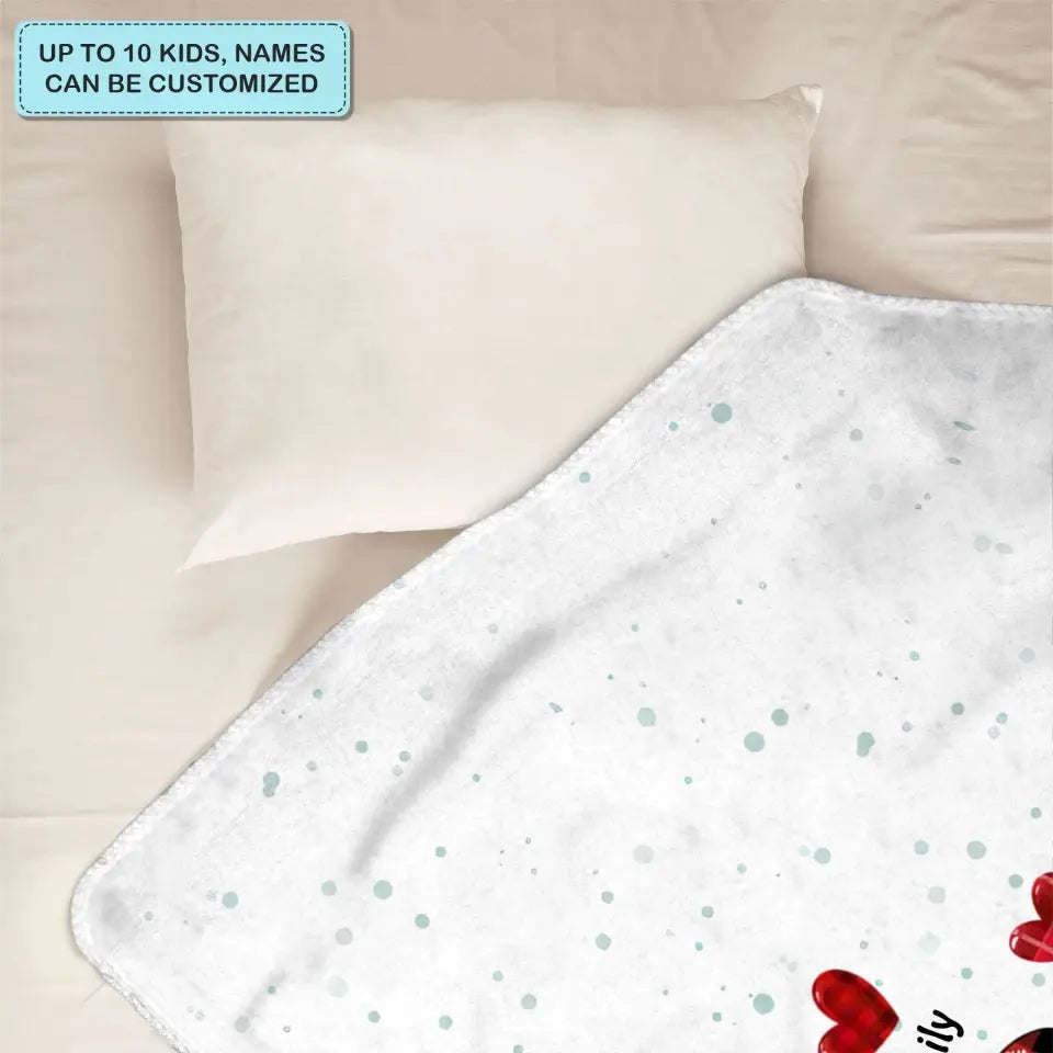 Colorful Christmas Snowman Grandma Mom - Personalized Custom Blanket - Christmas Gift For Grandma, Mom, Family Members