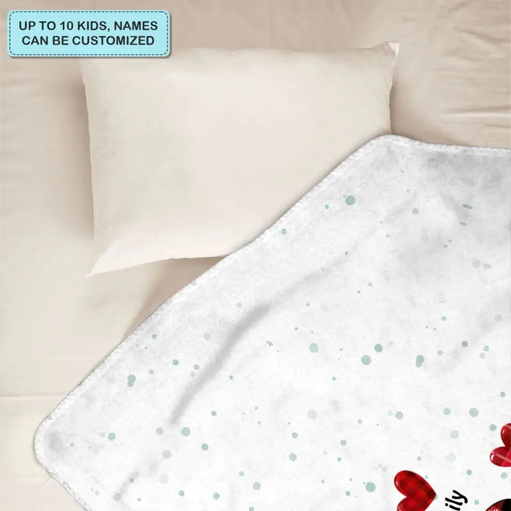 Colorful Christmas Snowman Grandma Mom - Personalized Custom Blanket - Christmas Gift For Grandma, Mom, Family Members