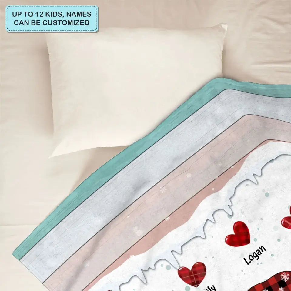 Snowman Nana Mommy - Personalized Custom Blanket - Christmas Gift For Grandma, Mom, Family Members