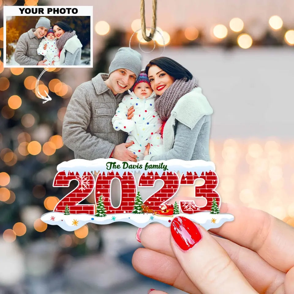 2023 Christmas - Personalized Custom Photo Mica Ornament - Christmas Gift For Family, Family Members AGCDM023