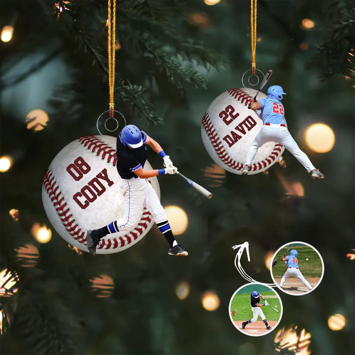 Baseball Players - Personalized Custom Photo Mica Ornament - Christmas Gift For Baseball Players, Baseball Lovers, Family Members AGCHD029