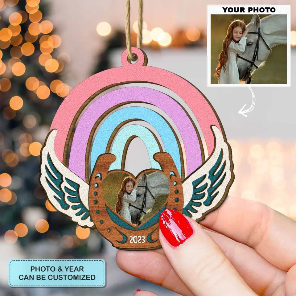 Until We Meet Again - Personalized Custom Wood Ornament - Memorial Gift For Horse Lover, Horse Mom, Horse Dad, Horse Owner