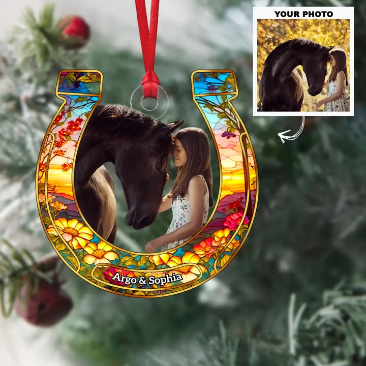 I Love My Horse - Personalized Custom Photo Mica Ornament - Memorial, Christmas Gift For Horse Lover AGCDM024