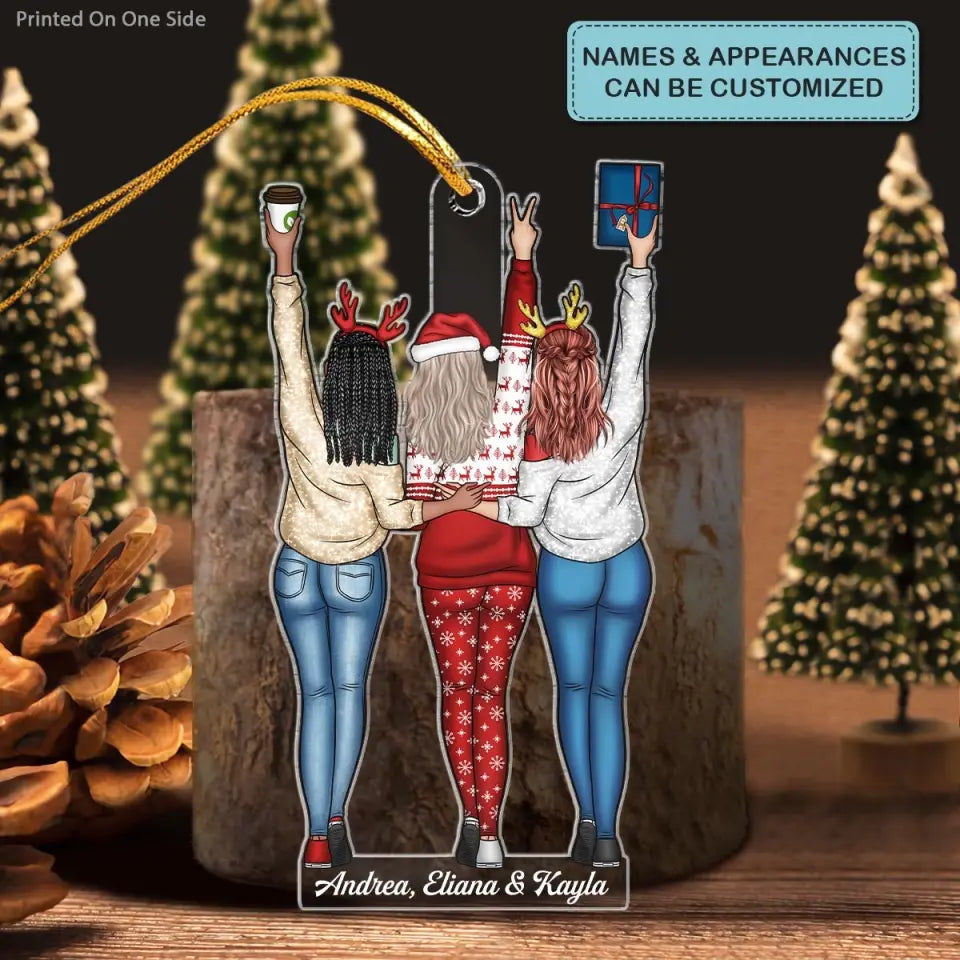 Christmas Besties - Personalized Custom Mica Ornament - Christmas Gift For Besties, Friends CLA0AD002