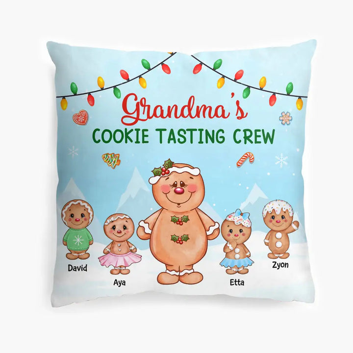Grandma's Cookie Tasting Crew - Personalized Custom Pillow Case - Mother's Day, Christmas Gift For Grandma, Mom, Family Members