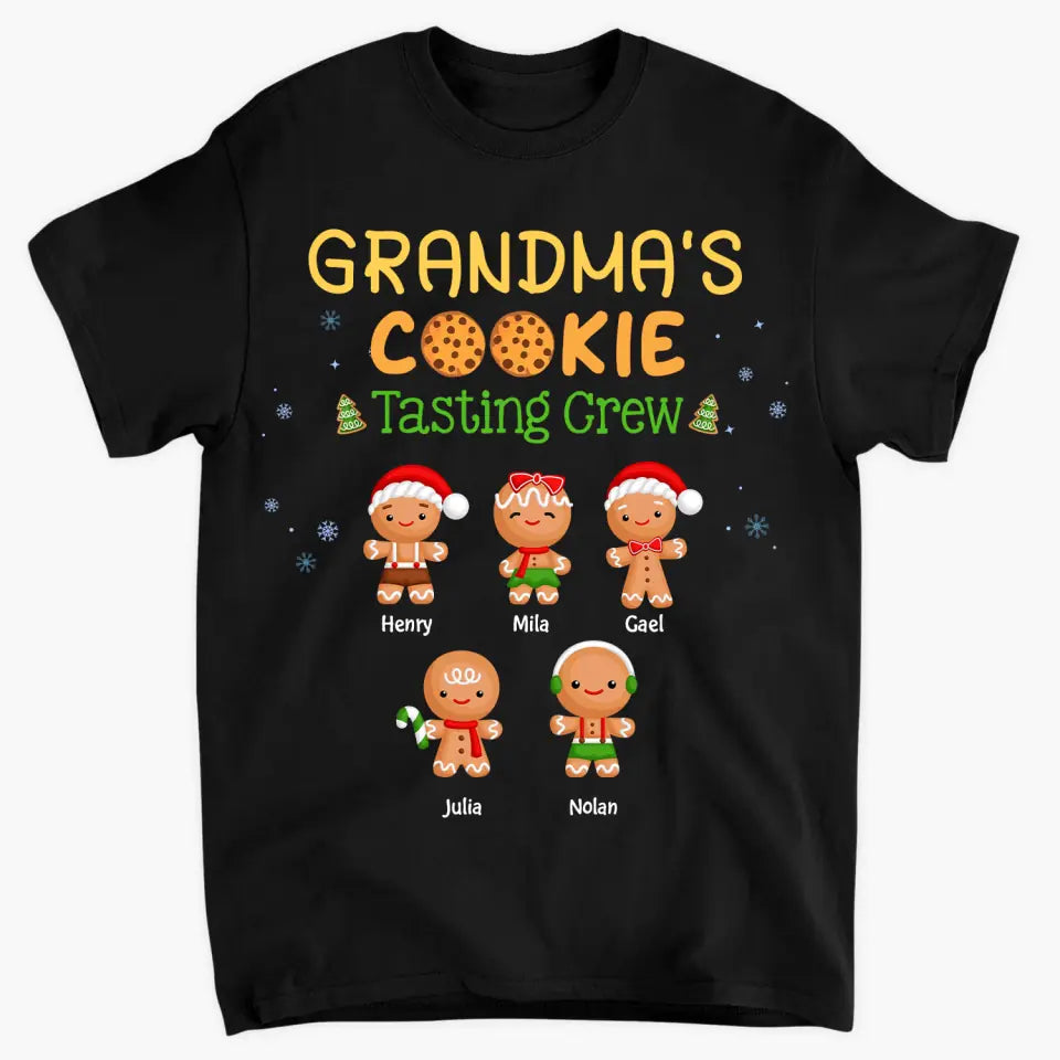Nana Cookie Tasting Crew - Personalized Custom T-shirt - Mother's Day, Christmas Gift For Grandma, Mom, Family Members