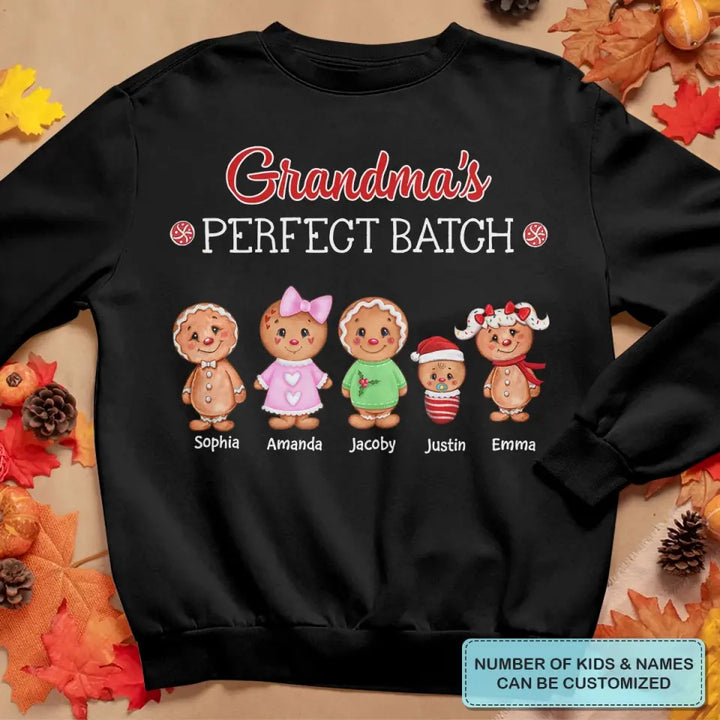 Grandma's Perfect Batch - Personalized Custom T-shirt - Christmas Gift For Grandma