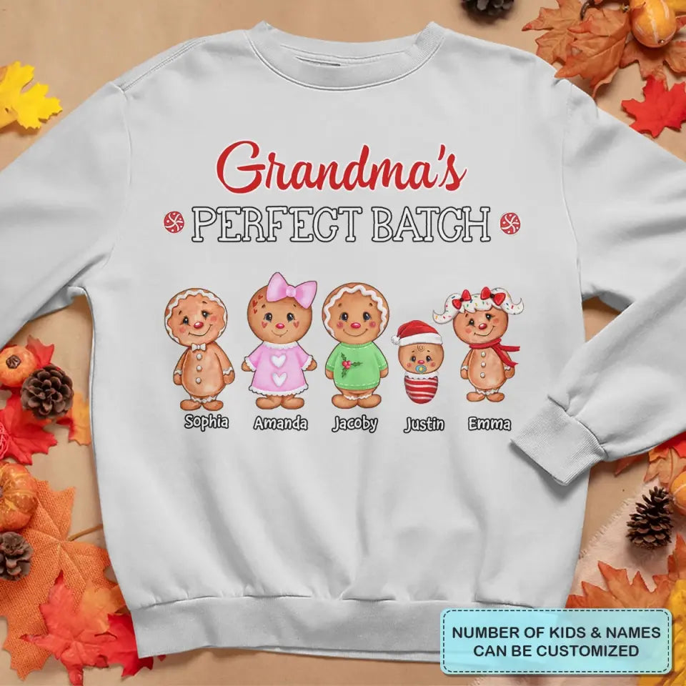 Grandma's Perfect Batch - Personalized Custom T-shirt - Christmas Gift For Grandma